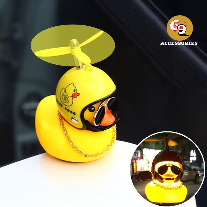 Duck with Helmet Broken Wind Small Yellow Duck Road Bike Motor Helmet Riding Cycling Accessories With